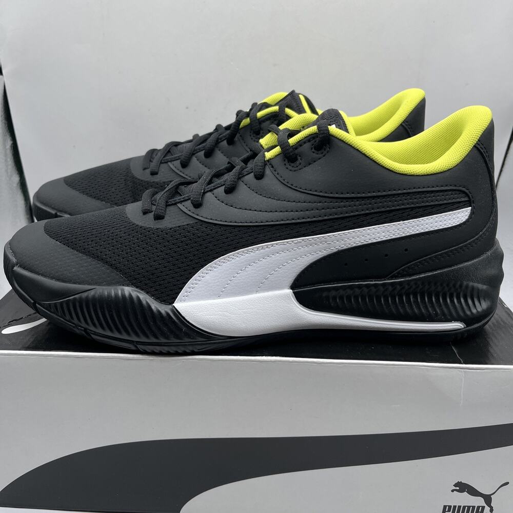 PUMA TRIPLE Black White Neon Green Running Basketball Sneaker Shoes Men’s Sz 12